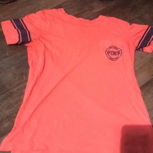 A peach shirt